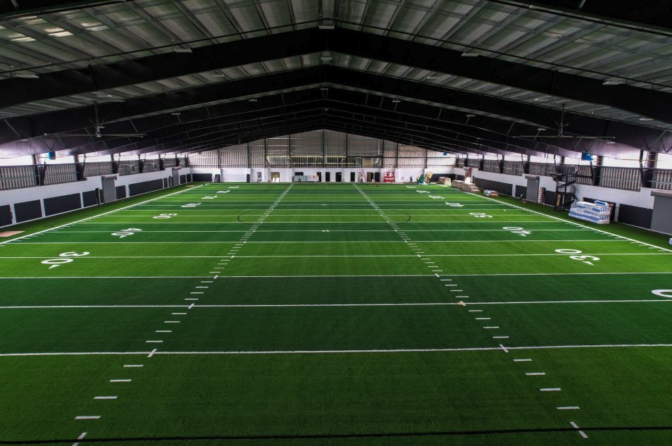 Internal view of near completed Fossil Ridge Indoor Extracurricular Program Facility.