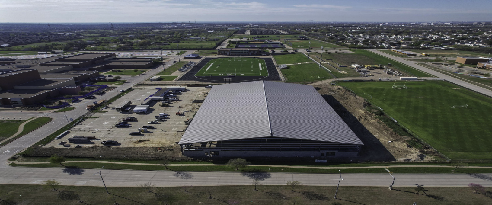 Aerial view of Timber Creek HS indoor facility.