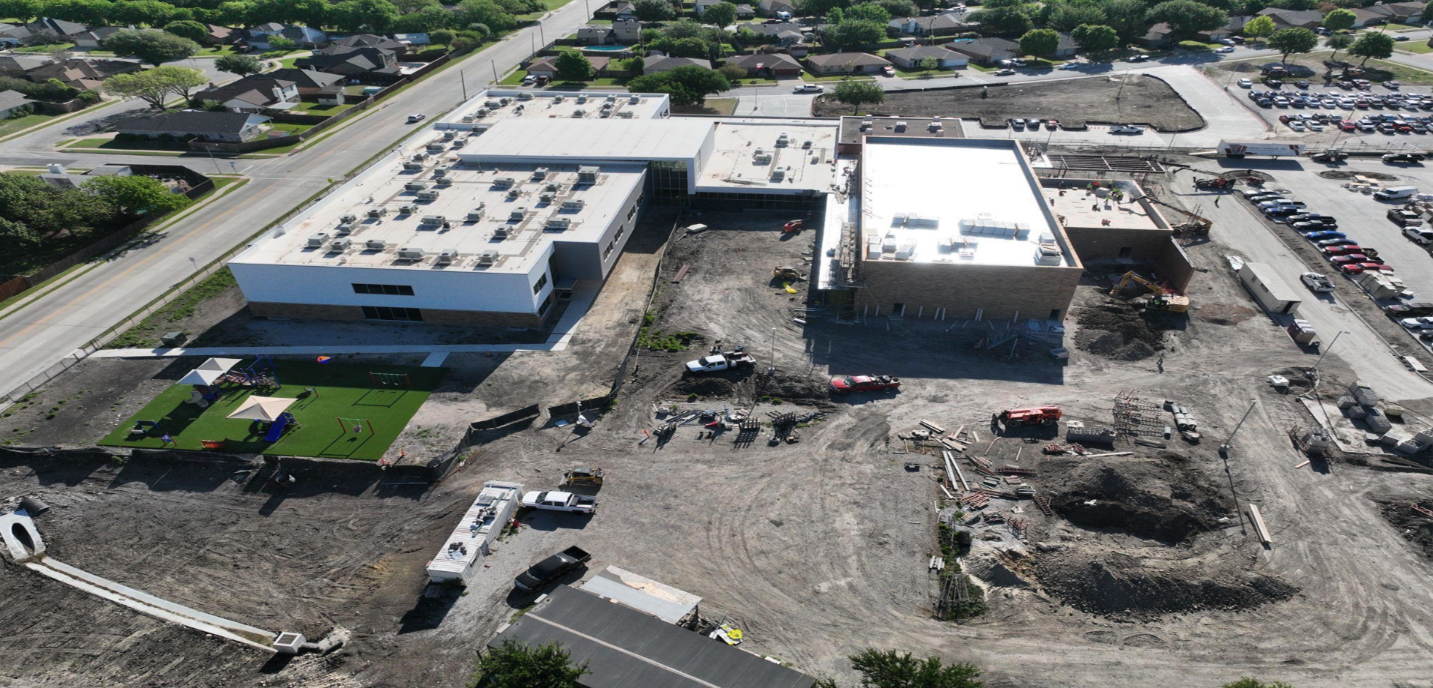 Aerial view of WRES construction.