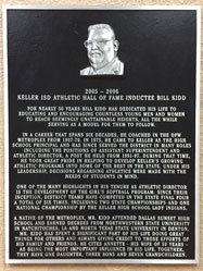 HOF Plaque for Bill Kidd 