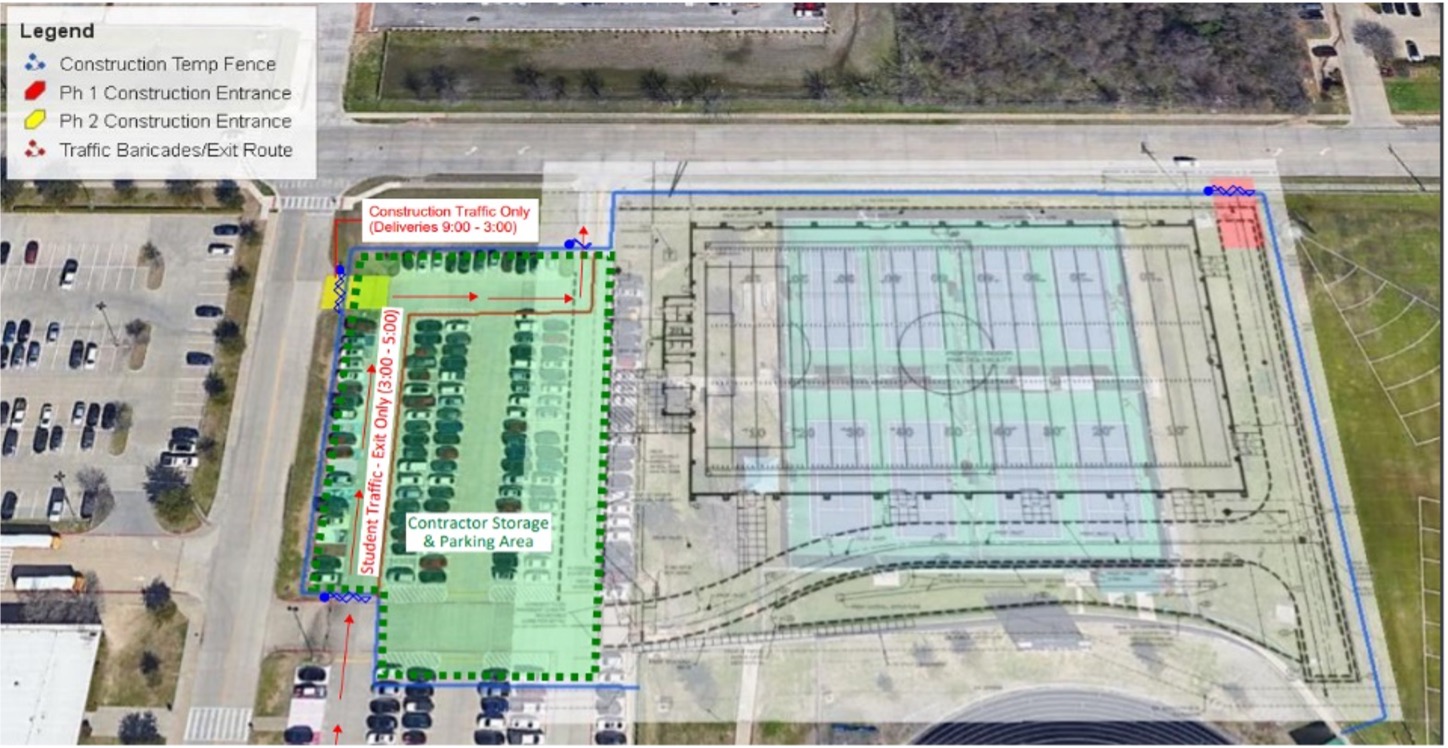 Site layout for KHS indoor extracurricular facility