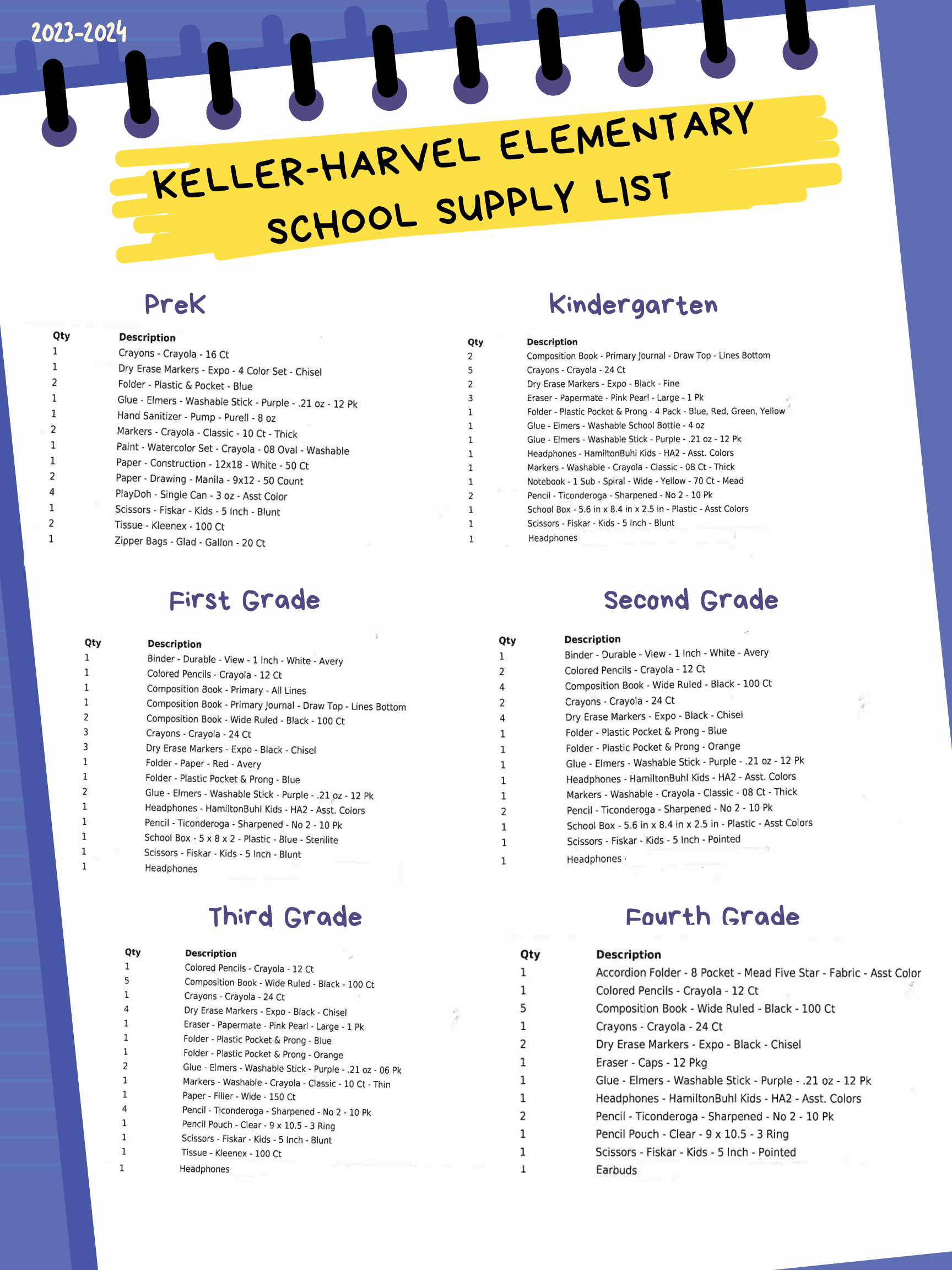 School Supply List 2023 - 2024 - North Clayton Middle School