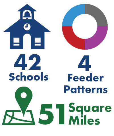 Graphic: 42 Schools, 4 Feeder Patterns, 51 Square Miles 