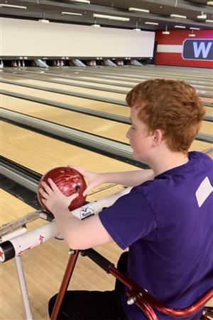 student bowling 